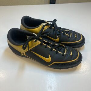 Nike First Touch II Indoor Turf Soccer Cleats Shoes Sz Mens 10.5 Black & Gold
